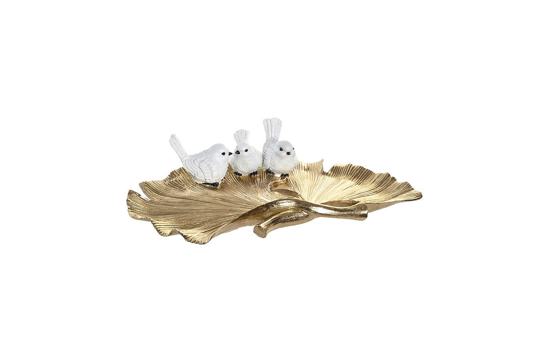 Декоративное плато LEAF BIRDS GOLD&WHITE Декоративное плато LEAF BIRDS GOLD&WHITE