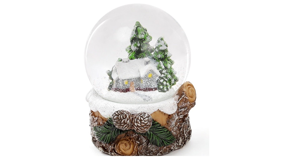Glob cu zăpadă Căsuță în pădure, 9,2cm Glob cu zăpadă Căsuță în pădure, 9,2cm