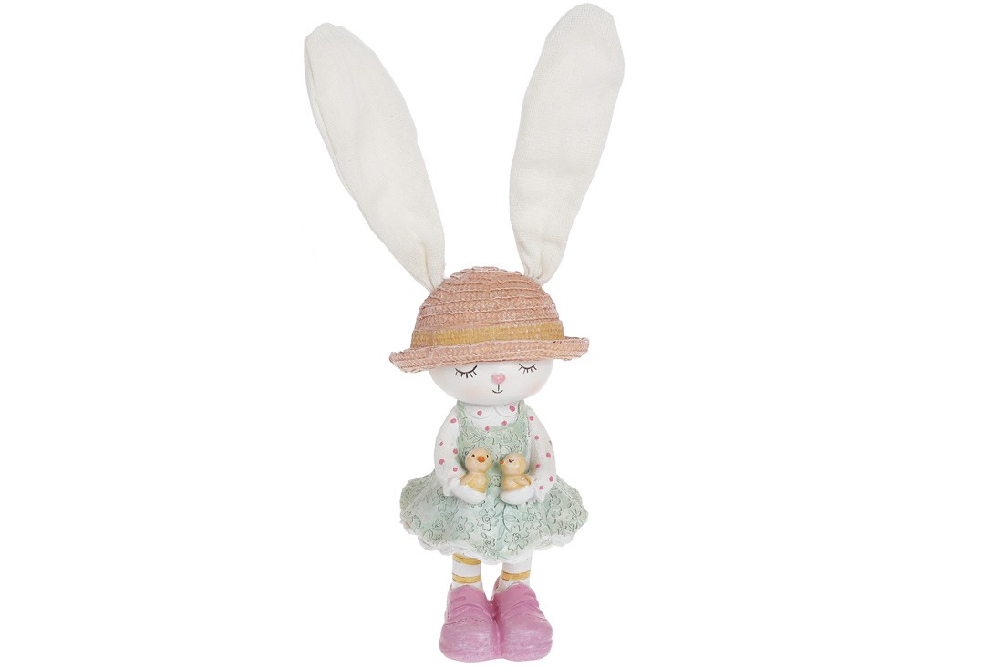 Statuietă decorativă Iepuras cu pui, 28cm Statuietă decorativă Iepuras cu pui, 28cm
