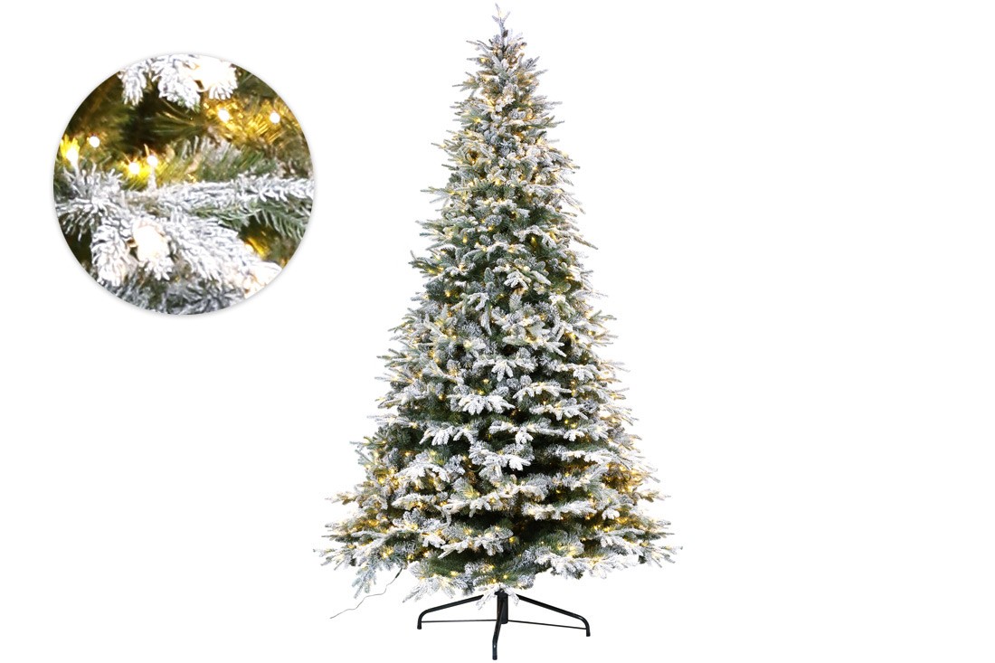 Brad decorativ înzăpezit „Libera”, 850 Led, 275cm Brad decorativ înzăpezit „Libera”, 850 Led, 275cm