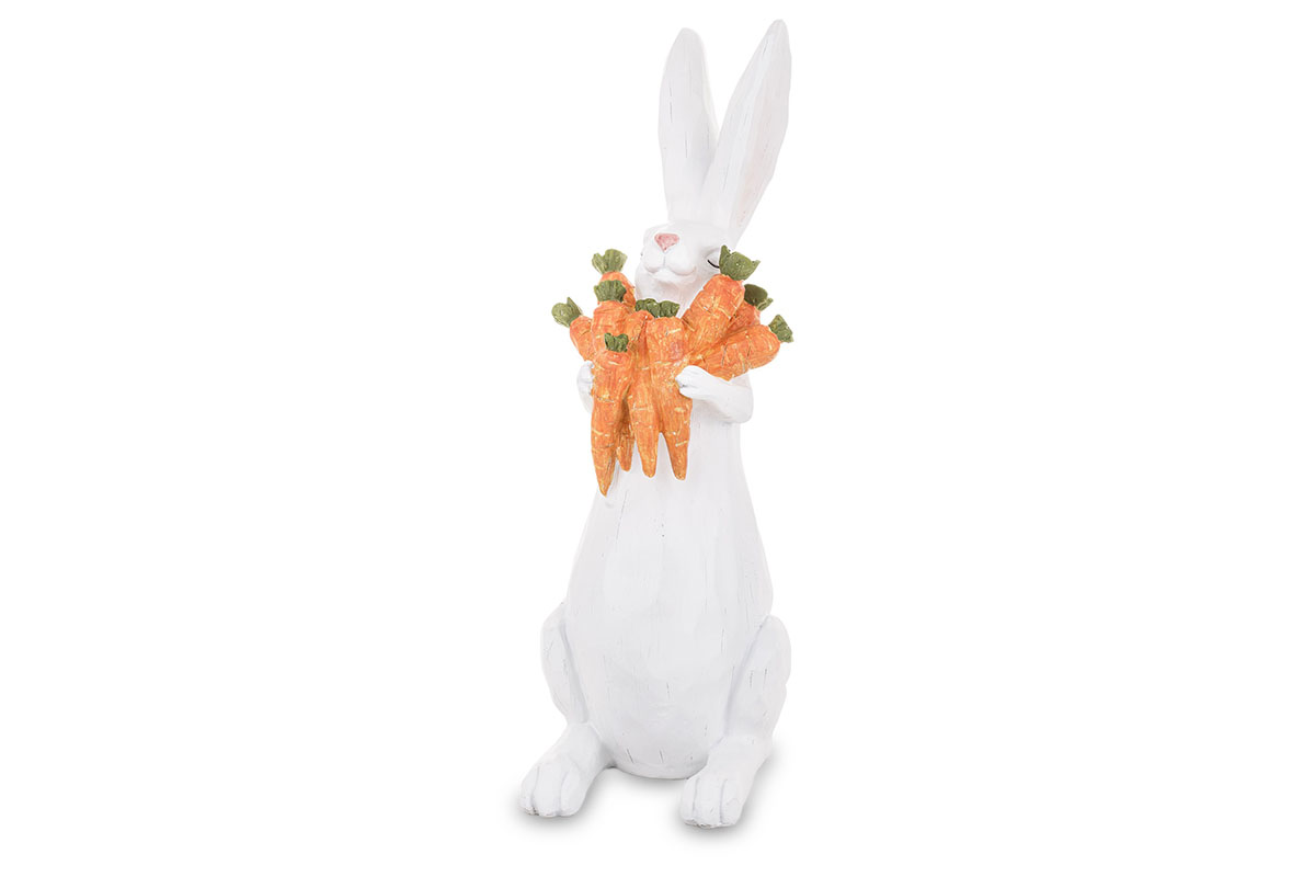 Figurină decorativă Iepuraș cu morcov, 43cm Figurină decorativă Iepuraș cu morcov, 43cm