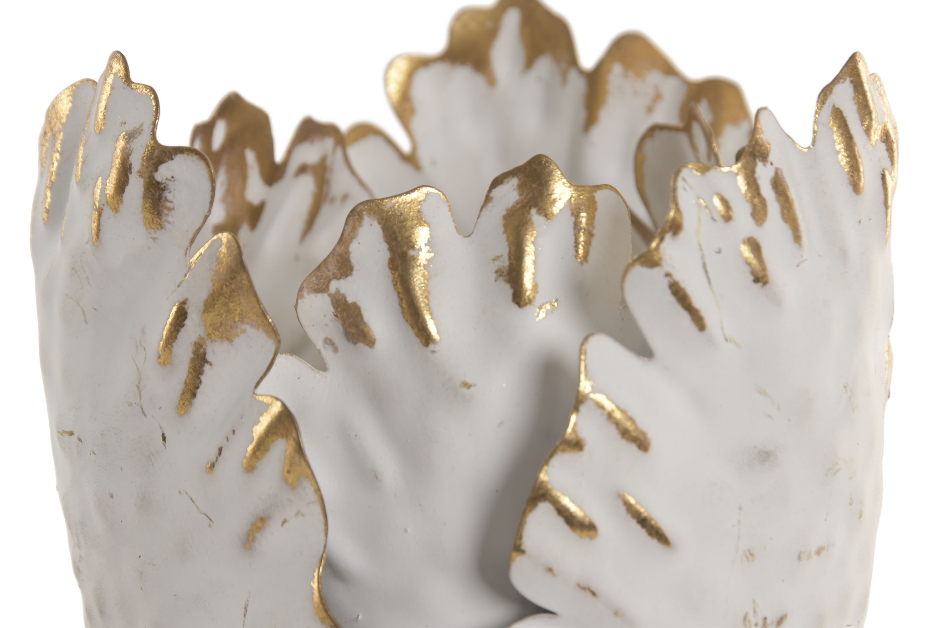 Suport pentru lumânare, Flower Aged White, 12cm Suport pentru lumânare, Flower Aged White, 12cm