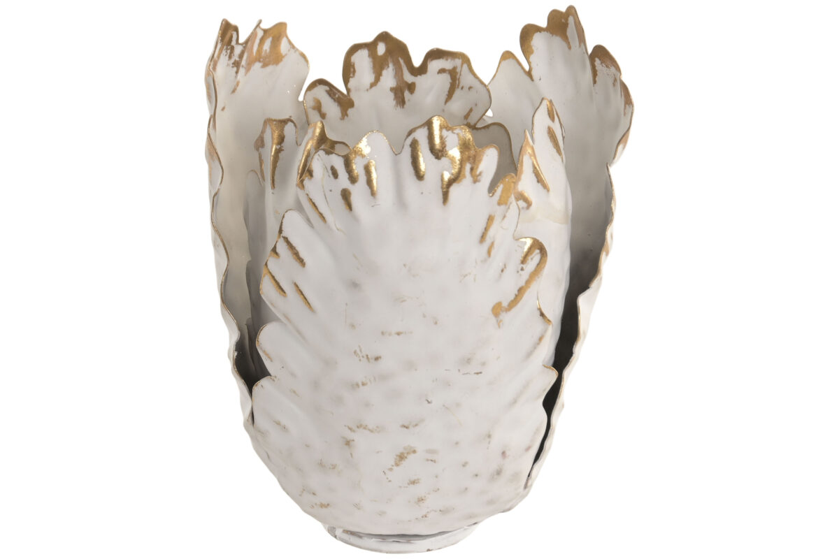 Suport pentru lumânare, Flower Aged White, 12cm Suport pentru lumânare, Flower Aged White, 12cm